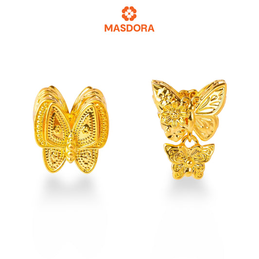 MASDORA 916 Gold Beads Bead Emas ~ HG Flora Flappy Butterfly (EMAS 916/22K)