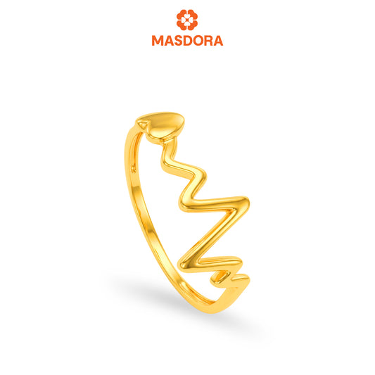 MASDORA 916 Gold Ring Rings Cincin Emas ~ Golden Heartbeat (EMAS 916/22K)