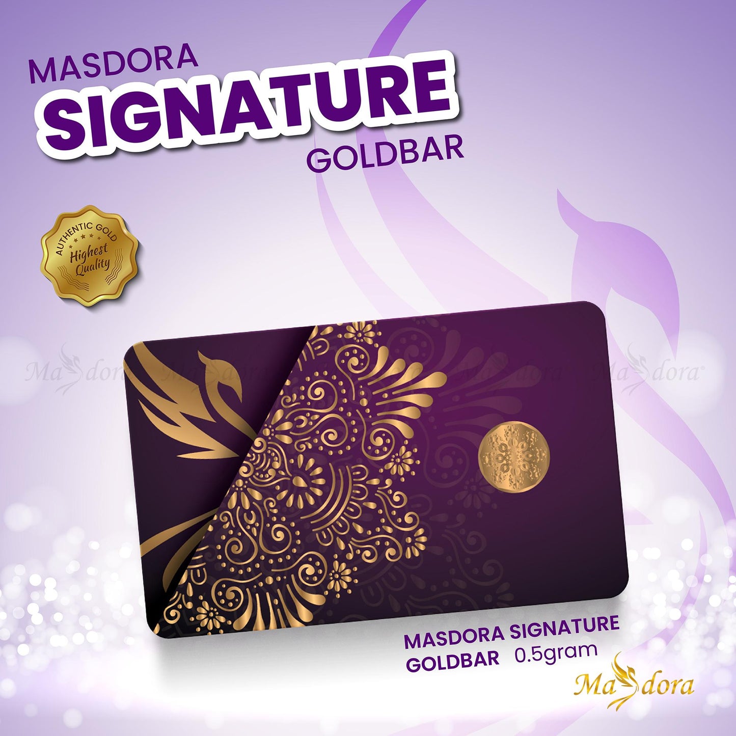 Masdora Signature Gold Bar 0.50gm ( Emas 999.9 )