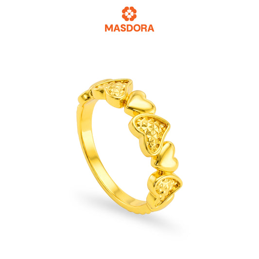 MASDORA 916 Gold Ring Rings Cincin Emas ~ HG Golden Half Interlaced (EMAS 916/22K)