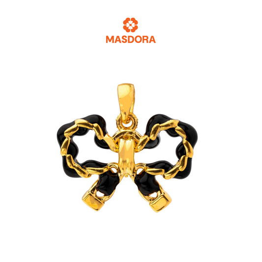 MASDORA 999 Gold Pendant Loket Emas ~ Black Sugary Pretzel (EMAS 999/24K)