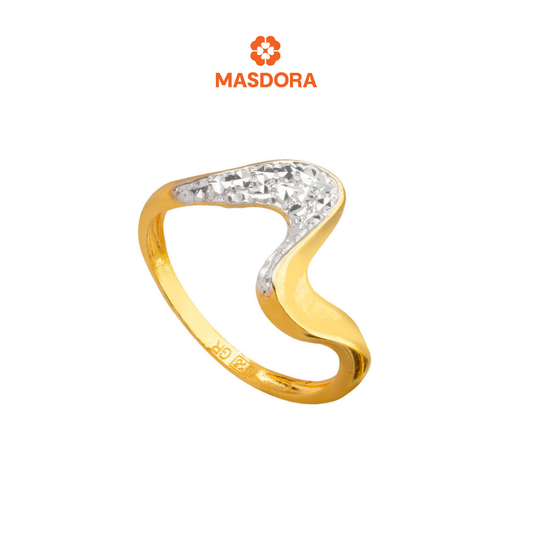 MASDORA 916 Gold Ring Rings Cincin Emas ~ Duotone Chunky Sway (EMAS 916/22K)