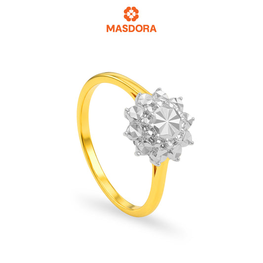 MASDORA 916 Gold Ring Rings Cincin Emas ~ Duotone Diamond Bloom (EMAS 916/22K)