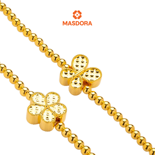 MASDORA 916 Gold Bracelet Rantai Tangan Emas ~ HG Enormous Butterfly Daisy Boba (EMAS 916/22K)