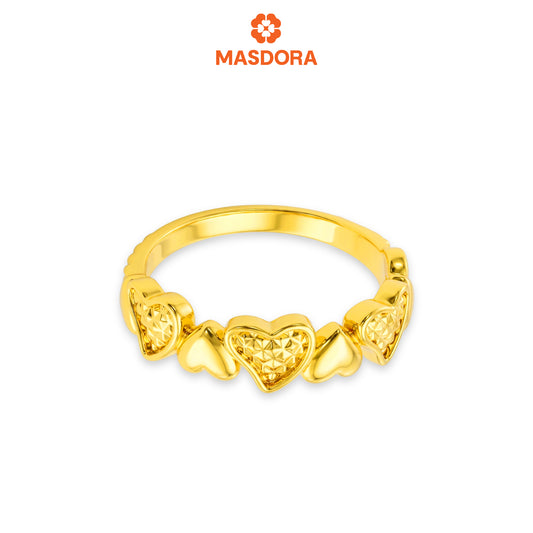 MASDORA 916 Gold Ring Rings Cincin Emas ~ HG Golden Half Interlaced (EMAS 916/22K)
