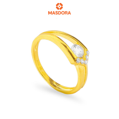 MASDORA 916 Gold Ring Rings Cincin Emas ~ Sparkling Knotted Solitaire (EMAS 916/22K)