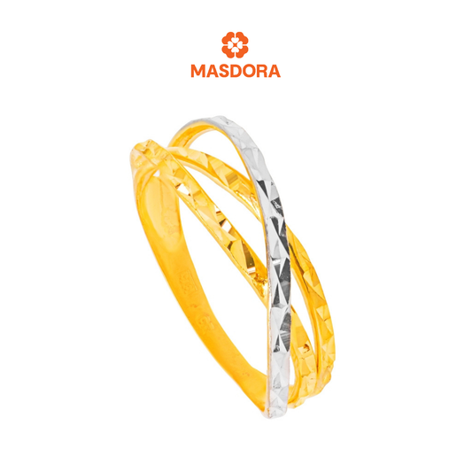 MASDORA 916 Gold Ring Rings Cincin Emas ~ Triple Cross Cutting (2C) (EMAS 916/22K)