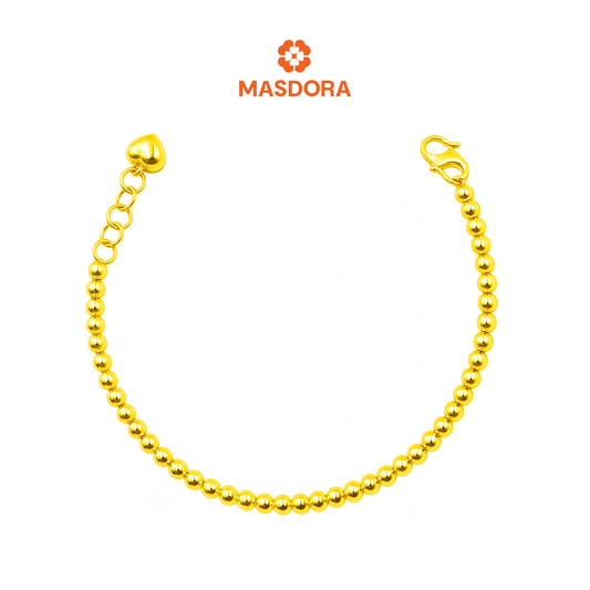 MASDORA 916 Gold Bracelet Rantai Tangan Emas ~ Boba 1 Line (EMAS 916/22K)