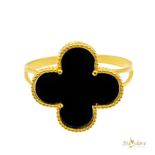Masdora Clovers Ring Black (XL) (Emas 916)