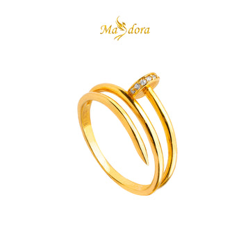MASDORA 916 Gold Ring Rings Cincin Emas ~ Sparkling Layered Nail (EMAS 916/22K)