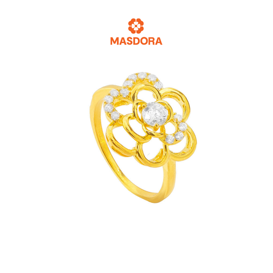 MASDORA 916 Gold Ring Rings Cincin Emas ~ Sparling Dainty Flower (EMAS 916/22K)