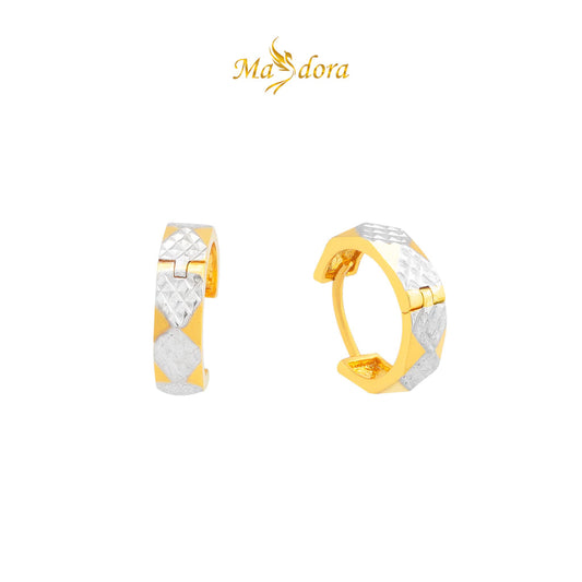 MASDORA 916 Gold Earings Earing Subang Emas ~ Emirates Star Callie Duotone Hoop (EMAS 916/22K)