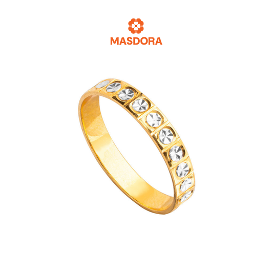MASDORA 916 Gold Ring Rings Cincin Emas ~ Shiny Diamond Cutting Band STM (EMAS 916/22K)