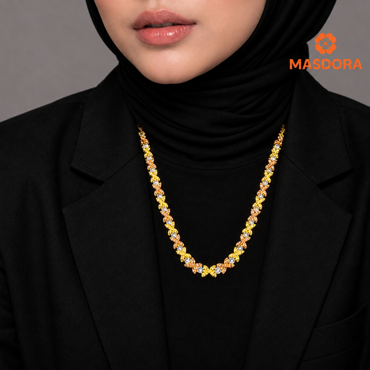 MASDORA 916 Gold Necklace Rantai Leher Emas ~ Marissa 3C (EMAS 916/22K)
