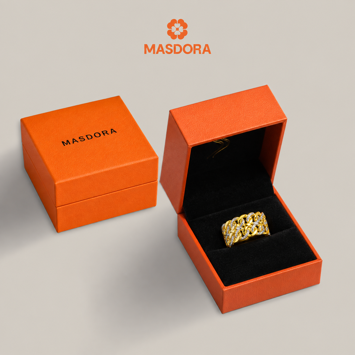 MASDORA 916 Gold Ring Rings Cincin Emas ~ Audi Double (EMAS 916/22K)