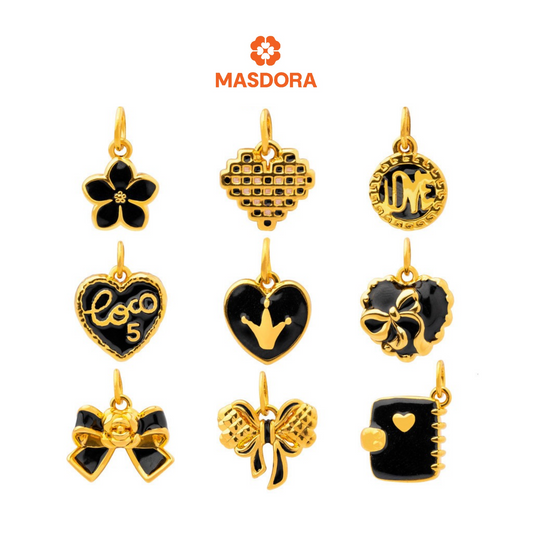 MASDORA 999 Gold Pendant Loket Emas ~ (BLACK) Lovely Baby Edition  (EMAS 999/24K)