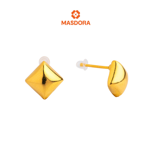 MASDORA 999 Gold Earring Earrings Emas ~ Golden Squarish (EMAS 999/24K)