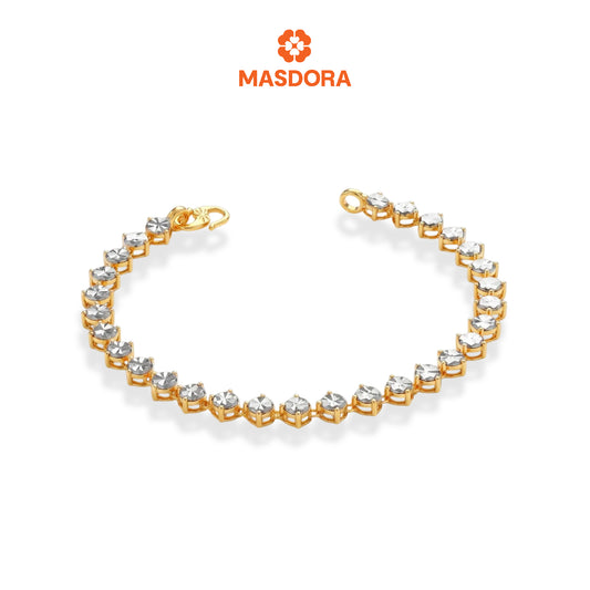 MASDORA 916 Gold Bracelet Rantai Tangan Emas ~ Duotone Tennis Shiny Cutting (EMAS 916/22K)