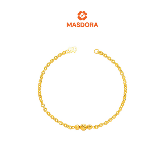 MASDORA 916 Gold Bracelet Rantai Tangan Emas ~ Shining Sauh Mini Shiny Cutting Balls (EMAS 916/22K)