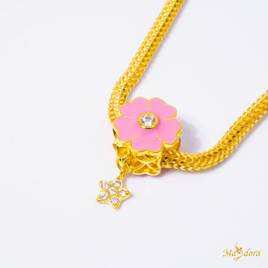 Masdora Beads ~ Pink Blossom Star Bead (Emas 916)