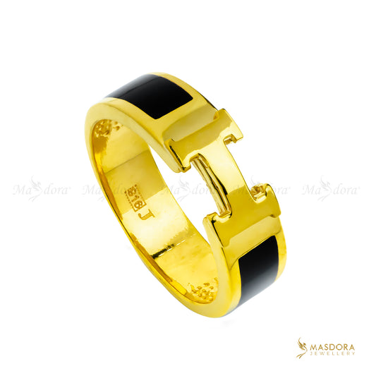H Solid Gold Ring (emas 916)