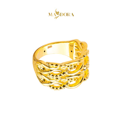 MASDORA 916 Gold Ring Rings Cincin Emas ~ HG Golden Crocheted Ripple (EMAS 916/22K)