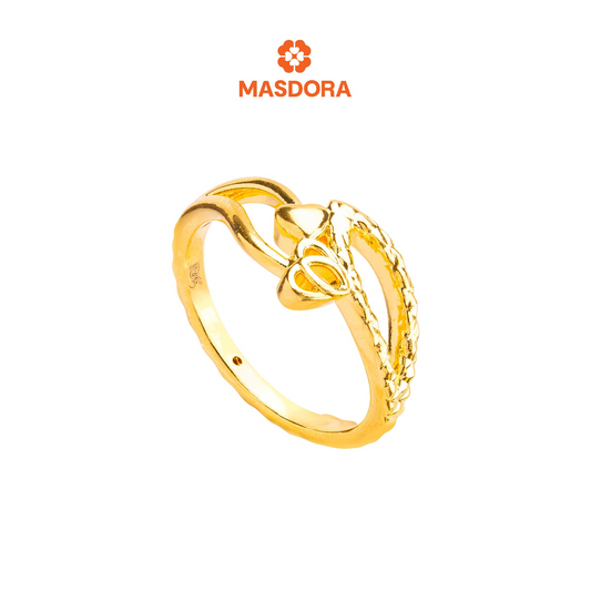 MASDORA 916 Gold Ring Rings Cincin Emas ~ HG Golden Intertwined Love (EMAS 916/22K)