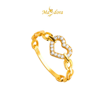 MASDORA 916 Gold Ring Rings Cincin Emas ~ Shiny Love Links (EMAS 916/22K)