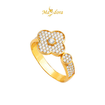 MASDORA 916 Gold Ring Rings Cincin Emas ~ Sparkling Nelly Clovers (EMAS 916/22K)