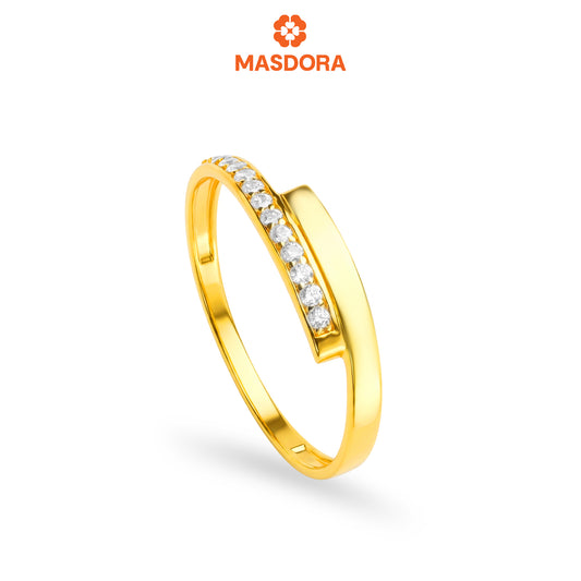 MASDORA 916 Gold Ring Rings Cincin Emas ~ Sparkling Mini Split (EMAS 916/22K)