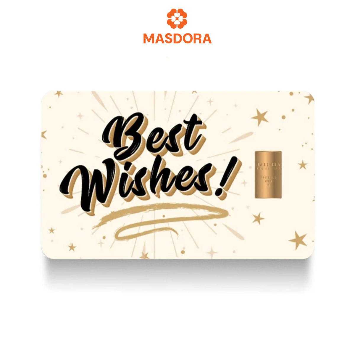MASDORA 999.9 Gold Bar 1.00GM Gift Series ~ Best Wishes (EMAS 999.9/24K)