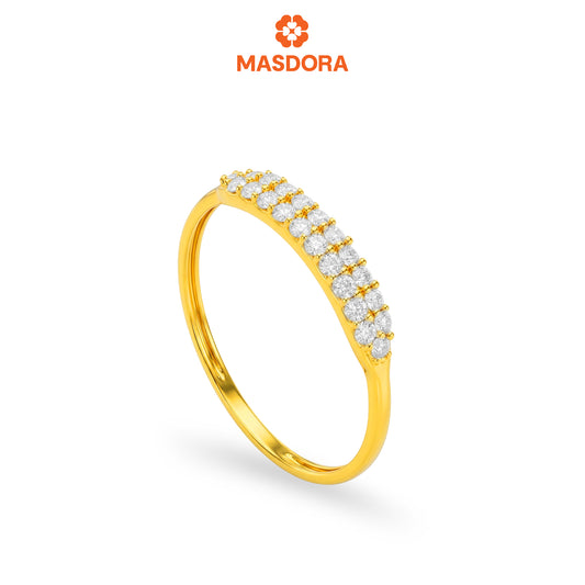 MASDORA 916 Gold Ring Rings Cincin Emas ~ Sparkling Caterpillar (EMAS 916/22K)