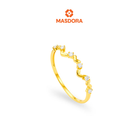 MASDORA 916 Gold Ring Rings Cincin Emas ~ Sparkling Luminous Hearts (EMAS 916/22K)