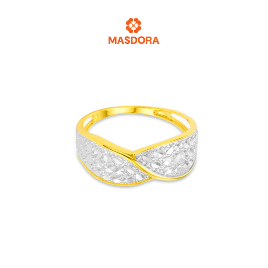 MASDORA 916 Gold Ring Rings Cincin Emas ~ Duo Pave (EMAS 916/22K)