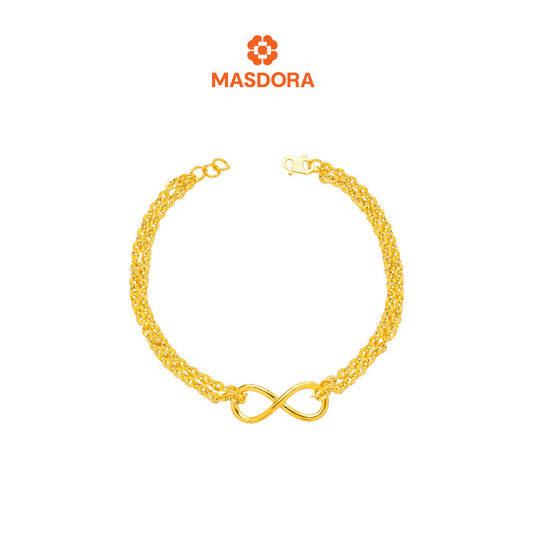 MASDORA 916 Gold Bracelet Rantai Tangan Emas ~ Shining Sauh Infinity Loop (EMAS 916/22K)