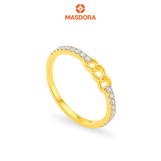 MASDORA 916 Gold Ring Rings Cincin Emas ~ Sparkling Chain (EMAS 916/22K)