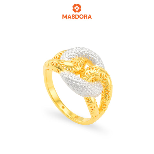 MASDORA 916 Gold Ring Rings Cincin Emas ~ HG Duotone Filigree Chain (EMAS 916/22K)