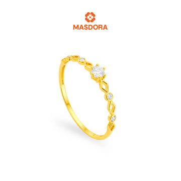 MASDORA 916 Gold Ring Rings Cincin Emas ~ Sparkling Rhombic Solitaire (EMAS 916/22K)