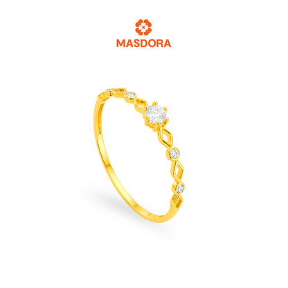 MASDORA 916 Gold Ring Rings Cincin Emas ~ Sparkling Rhombic Solitaire (EMAS 916/22K)