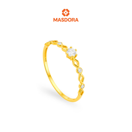 MASDORA 916 Gold Ring Rings Cincin Emas ~ Sparkling Rhombic Solitaire (EMAS 916/22K)