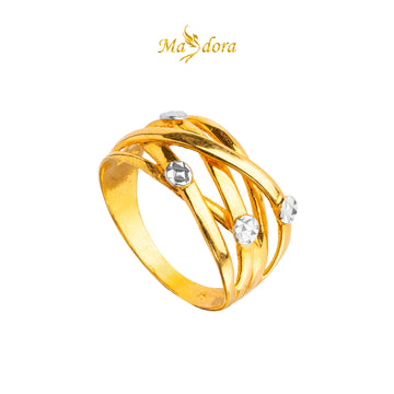 MASDORA 916 Gold Ring Rings Cincin Emas ~ Duotone Crisscross (EMAS 916/22K)