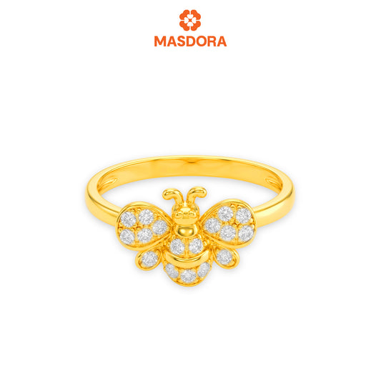 MASDORA 916 Gold Ring Rings Cincin Emas ~ Sparkling Honey Bee (EMAS 916/22K)