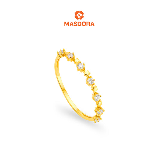 MASDORA 916 Gold Ring Rings Cincin Emas ~ Sparkling Luminous Stars (EMAS 916/22K)