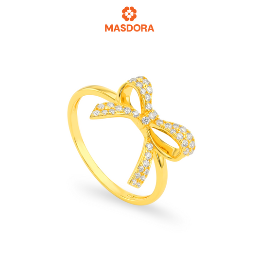 MASDORA 916 Gold Ring Rings Cincin Emas ~ Sparkling Ribbon (EMAS 916/22K)