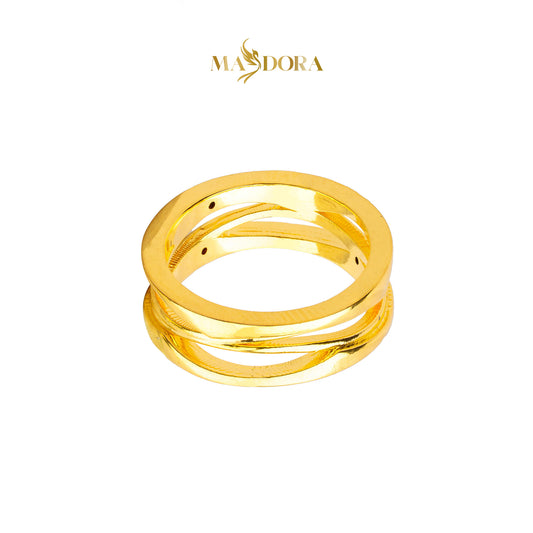 MASDORA 916 Gold Ring Rings Cincin Emas ~ HG Golden Ripped Cavo (EMAS 916/22K)