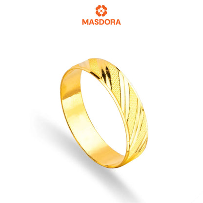 MASDORA 916 Gold Ring Rings Cincin Emas ~ CBR Golden Slanted Cutting (EMAS 916/22K)