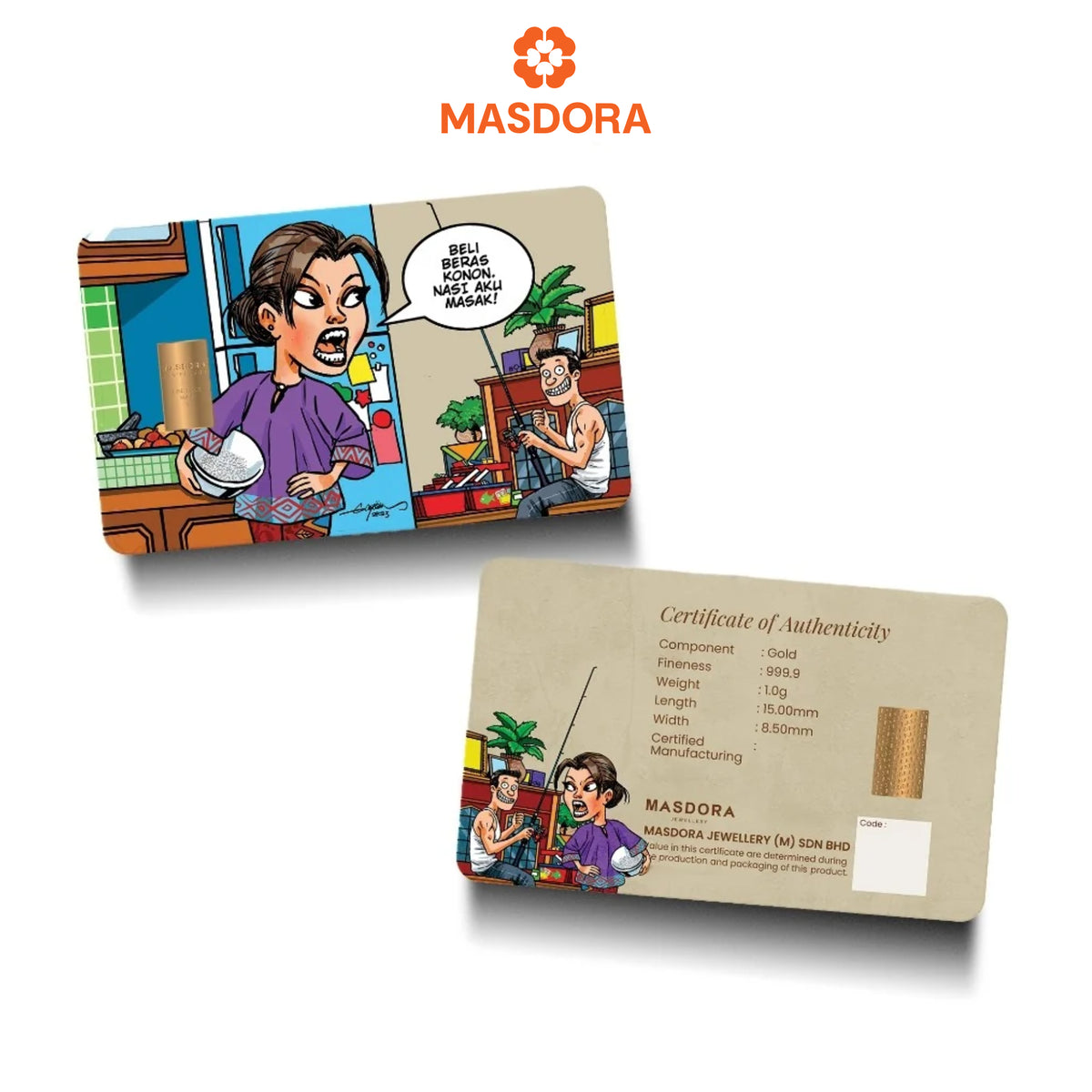 MASDORA 999.9 Gold Bar 1.00GM Collection Series ~ Lifestyle Series (EMAS 999.9/24K)