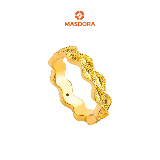 MASDORA 916 Gold Ring Rings Cincin Emas ~ HG Golden Double Ruffle (EMAS 916/22K)