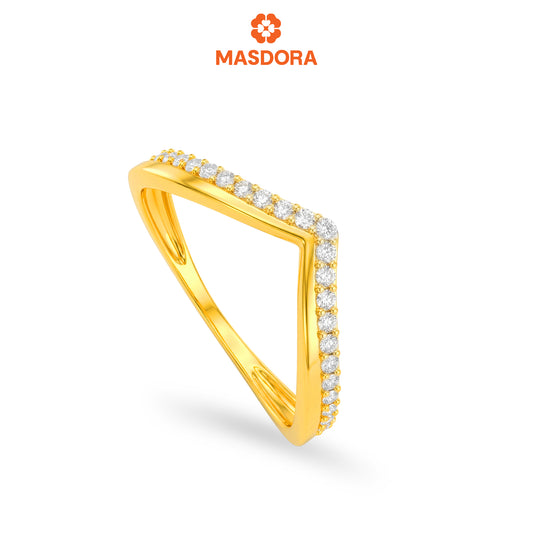 MASDORA 916 Gold Ring Rings Cincin Emas ~ Sparkling V-(EMAS 916/22K)