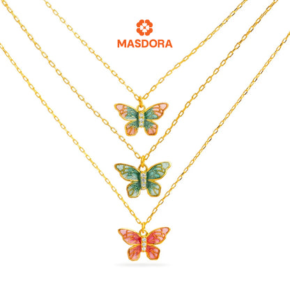 MASDORA 916 Gold Necklace Rantai Leher Emas ~ Belle Papillon (M) (EMAS 916/22K)